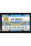 Slovensko známky AT I hodnota 7 Sk DV posun žluté barvy dole