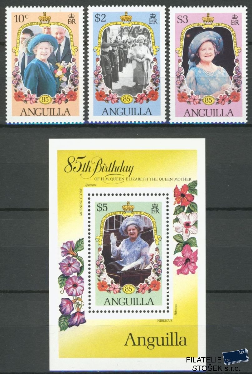 Anguilla známky Mi 640-2+Bl.63