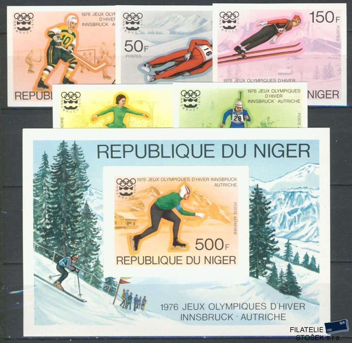 Niger známky Mi 0506-10+Bl.12 Nezoubkované