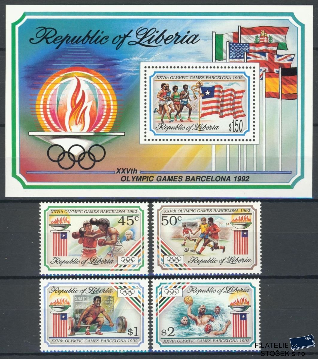 Liberia známky Mi 1544-7+Bl.126