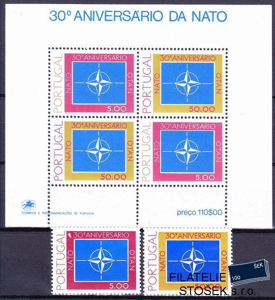 Portugalsko známky Mi 1439-40+Bl.26