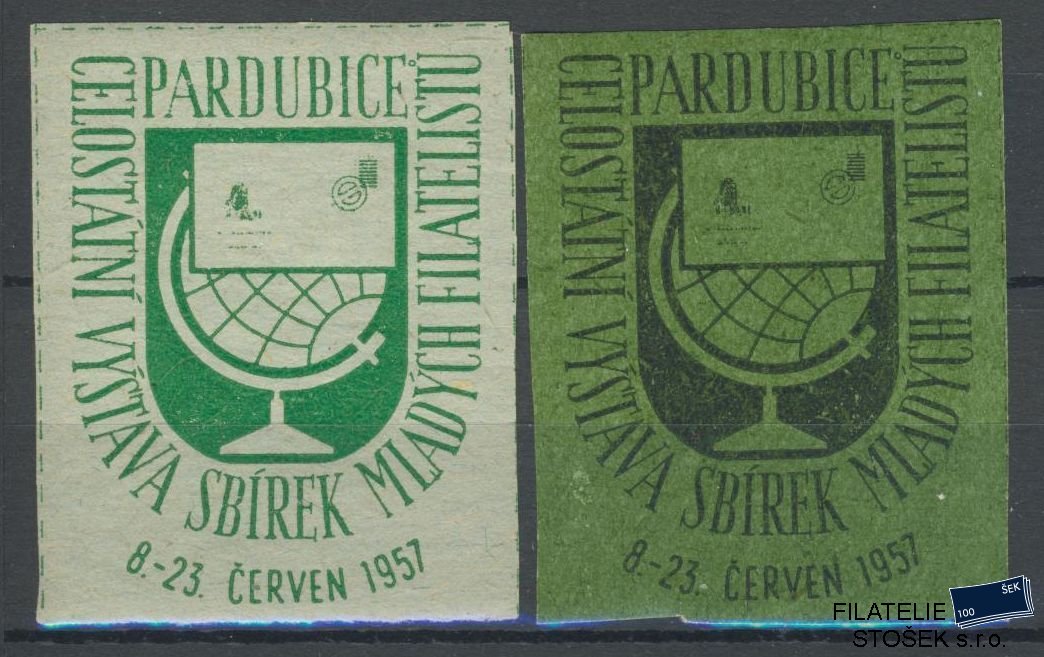 ČSSR zálepky - Pardubice 1957