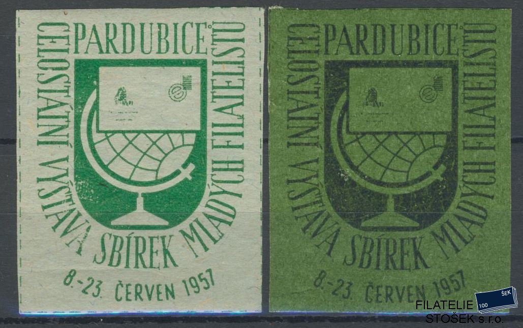 ČSSR zálepky - Pardubice 1957