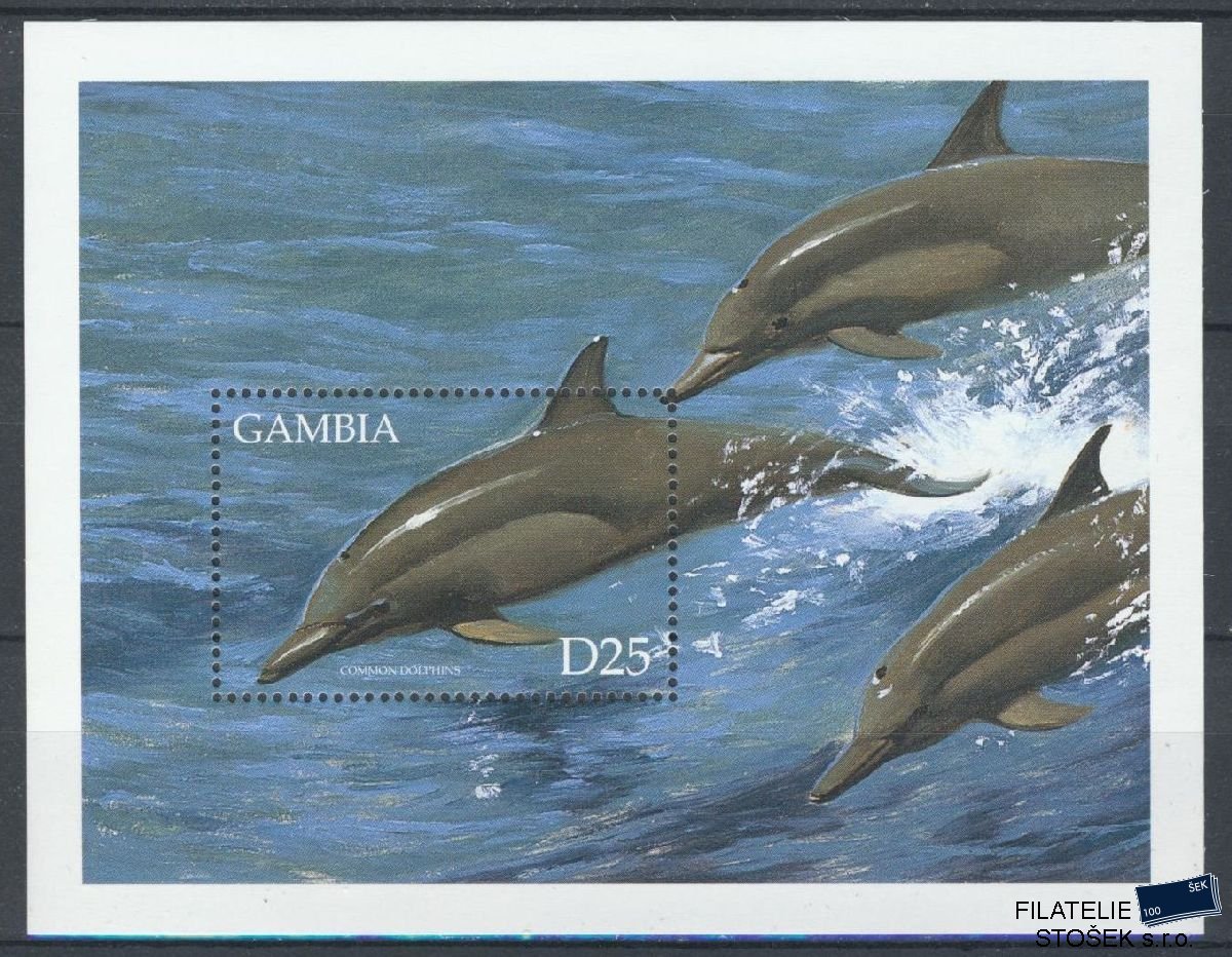 Gambia známky Mi Blok 252 - Ryby