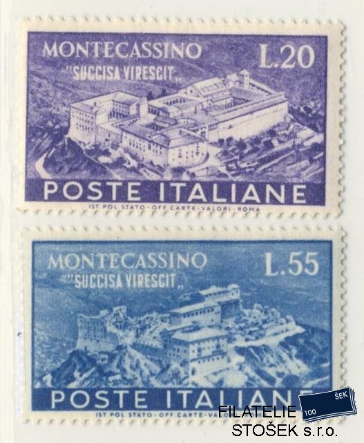 Itálie známky Mi 837-38 Nahnědlý lep