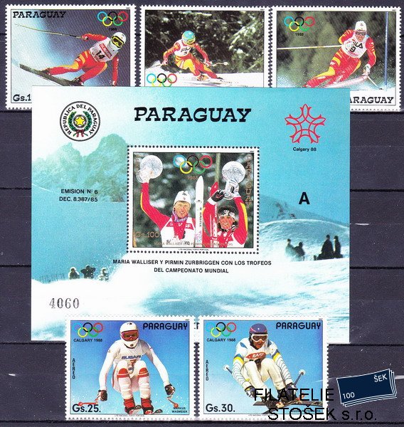 Paraguay známky Mi 4175-9+Bl.446