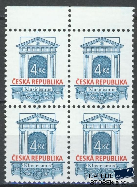 Česká republika známky 118 4 Blok - Matně lesklý lep