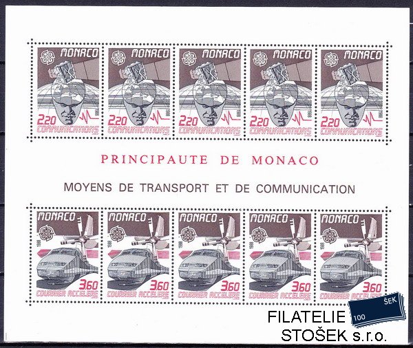 Monako známky Mi 1859-60 (Bl.39)
