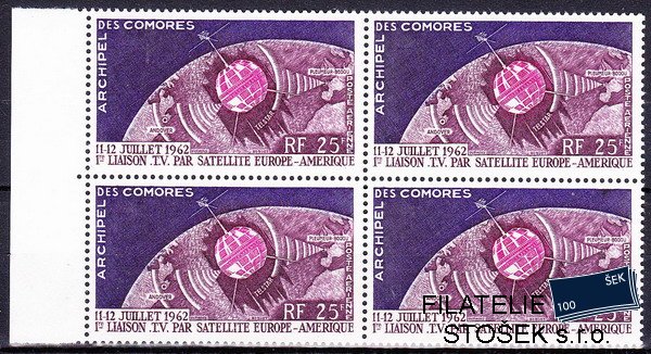 Comores známky 1962-3 Telecomunication Čtyřblok