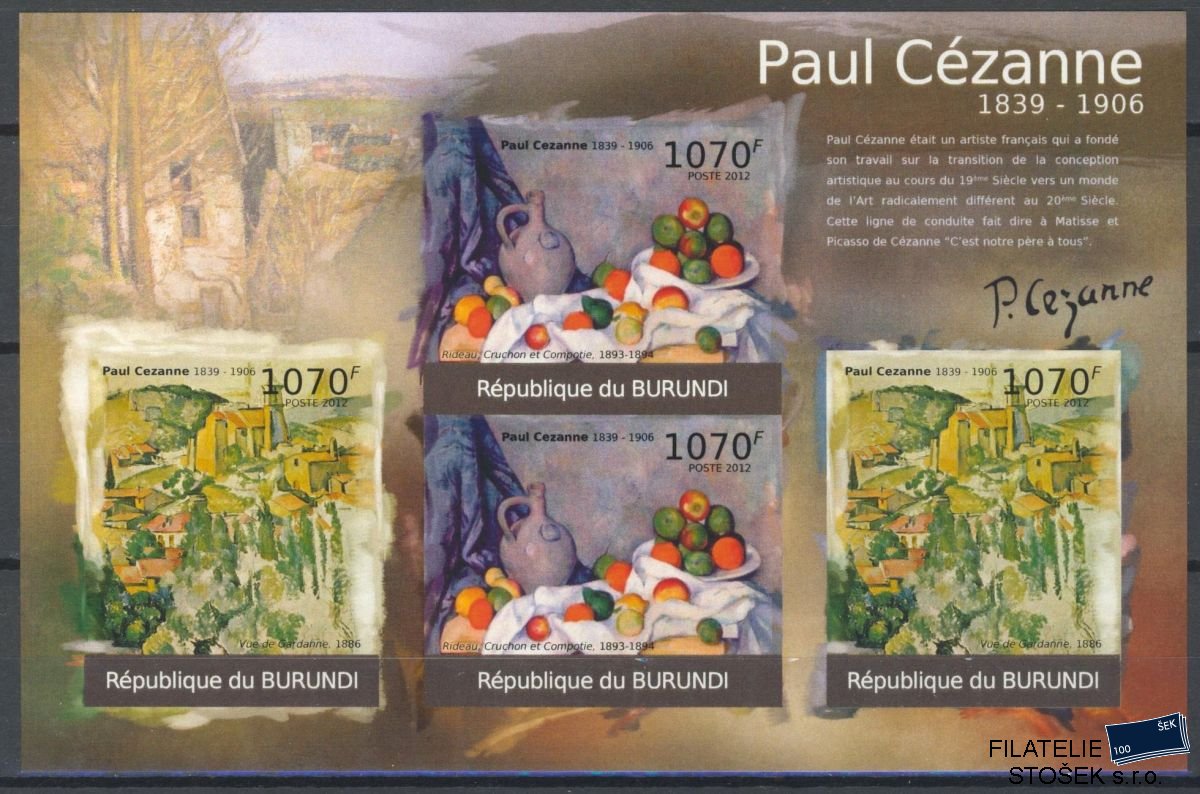 Burundi známky Mi 2351-4 Paul Cézanne
