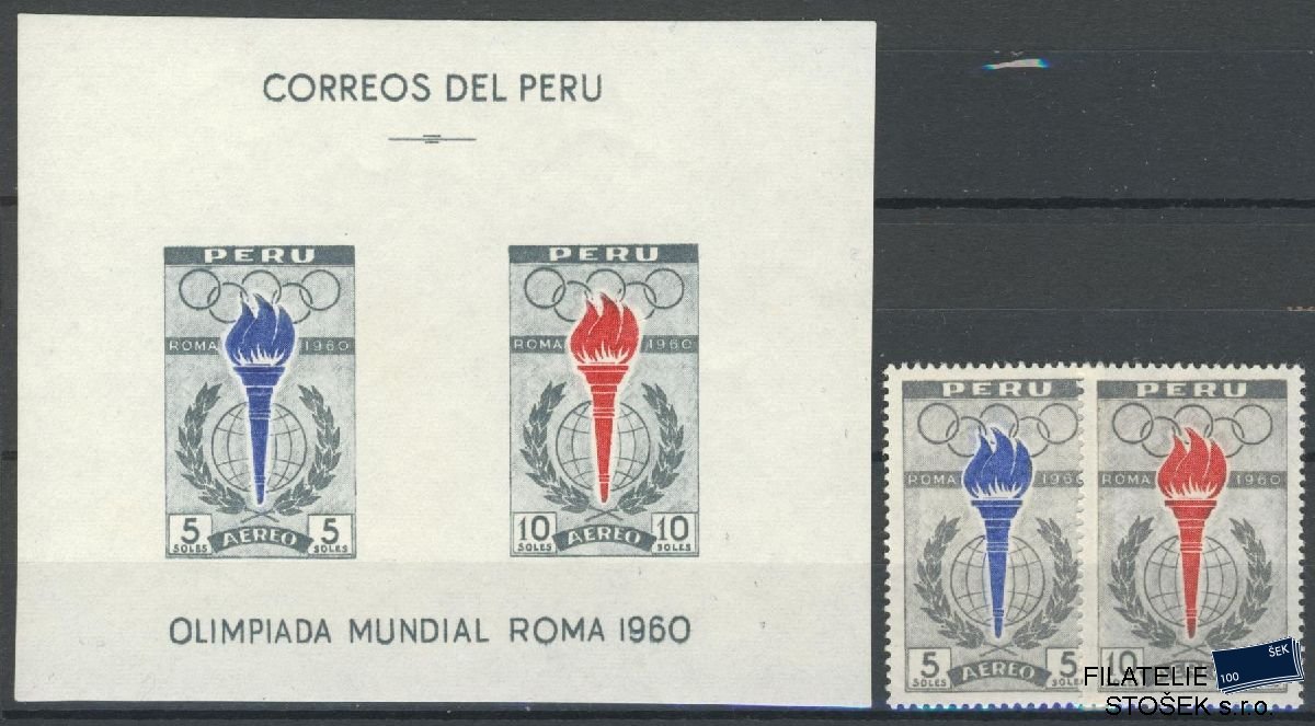 Peru známky Mi 605-6 + Bl 5