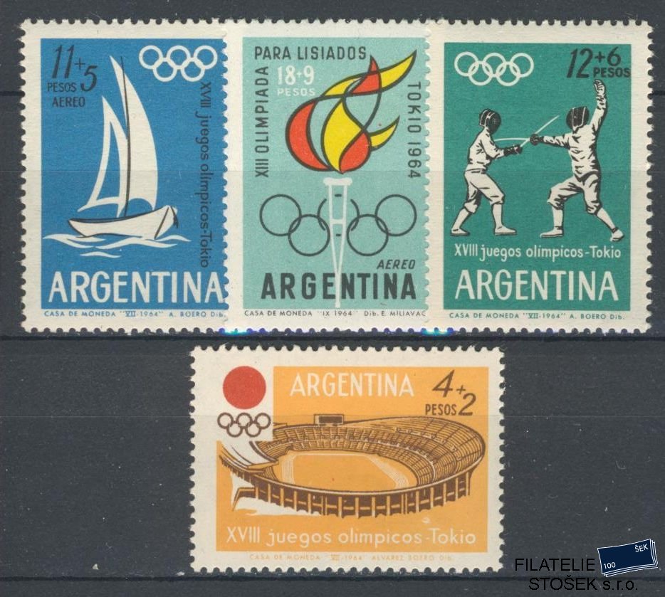 Argentina známky Mi 843-45 + 847