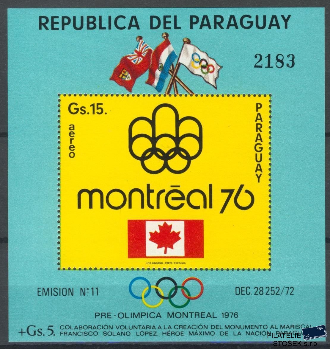 Paraguay známky Mi Blok 240