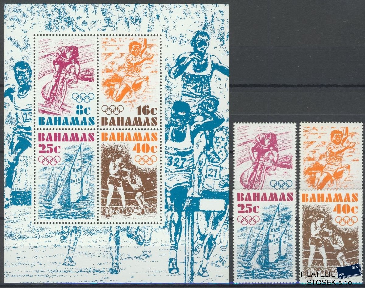 Bahamas známky MI 398-401  Bl 17