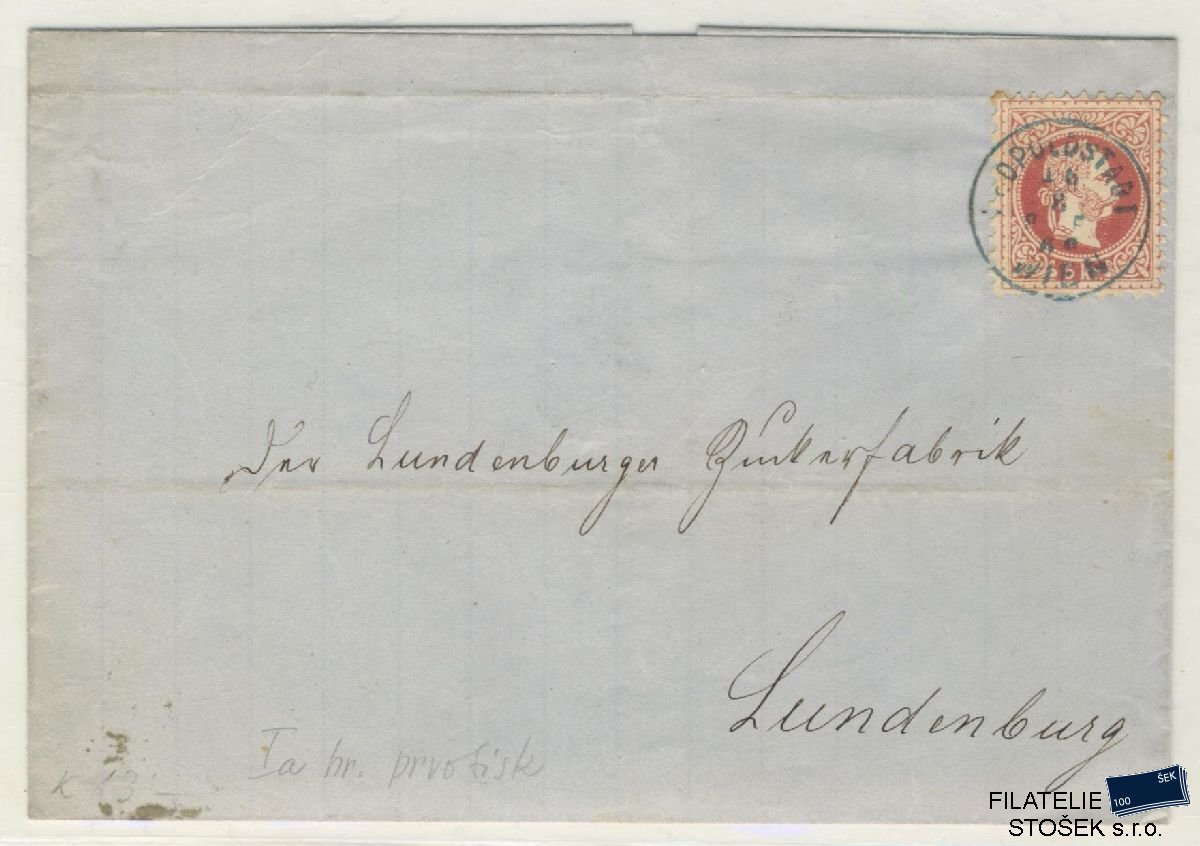 Rakousko celistvost - Wien Leopoldstadt 16.8.1869 - Lundenburg - Modré