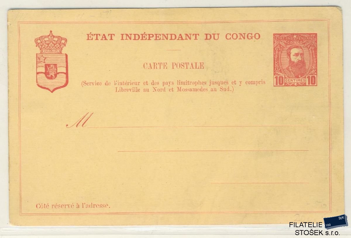 Belgické Kongo celistvosti - Korespondenční lístek
