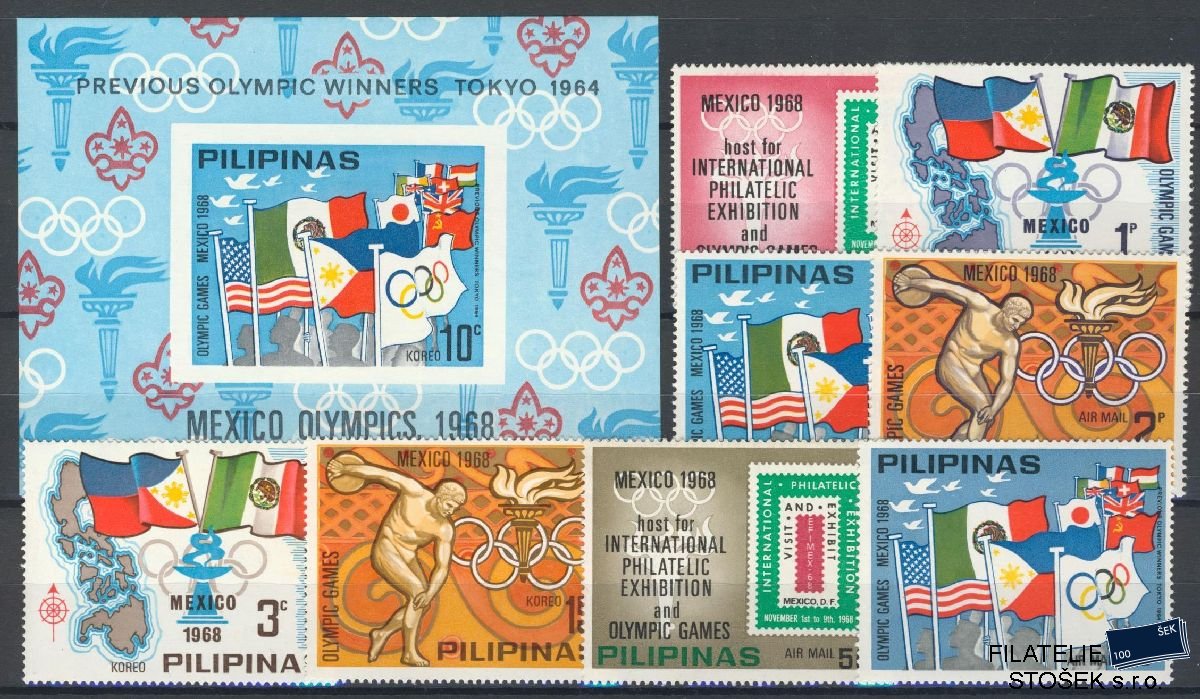 Filipíny známky Mi XVI-XXIII + Bl IV