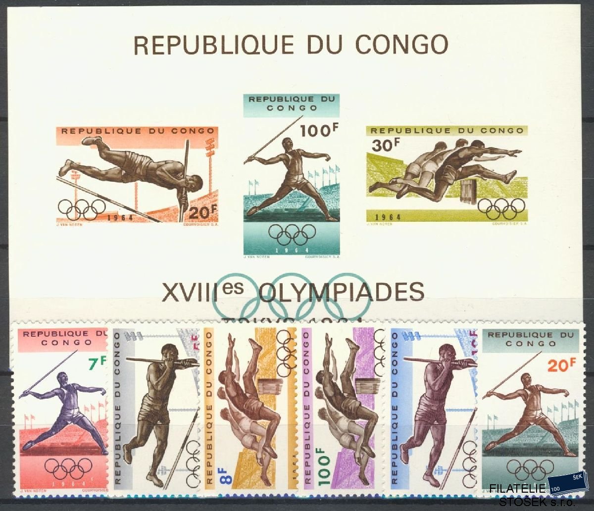 Belgické Kongo známky Mi 169-74 + Bl 5