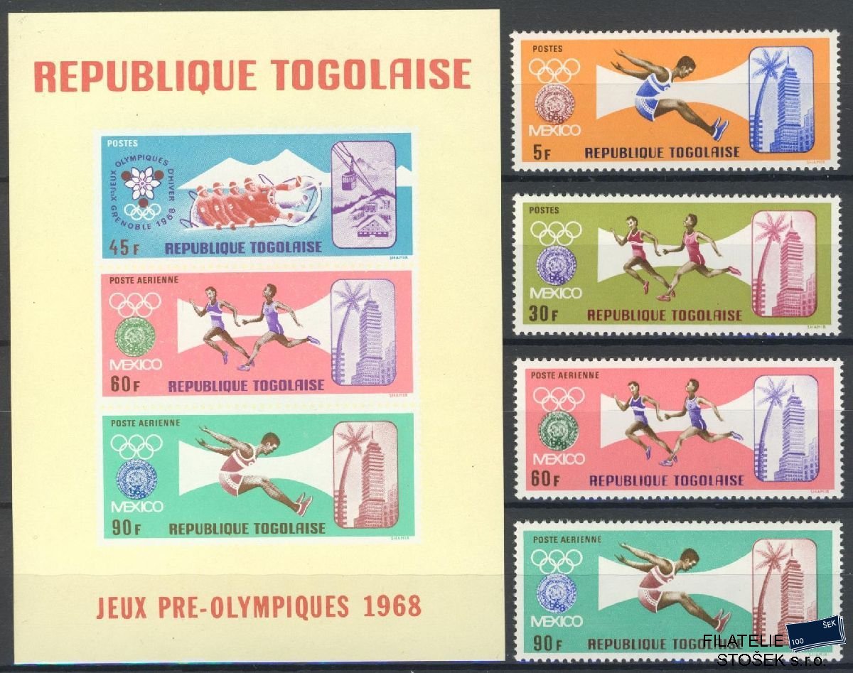 Togo známky Mi 661-66 + Bl 35