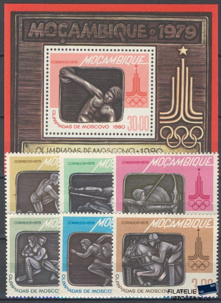 Mozambik známky MI 687-92 + Bl 5