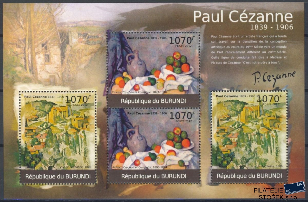 Burundi známky Mi 2351-4 Paul Cézanne