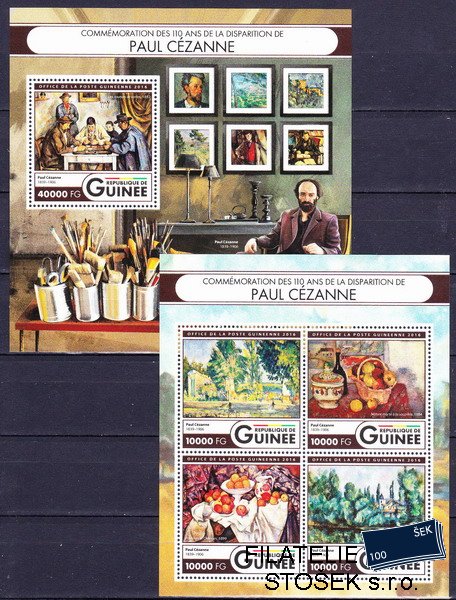 Guinea známky Mi 11986-9+Bl.2693 Paul Cézanne