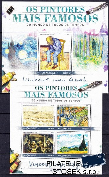 Mocambique známky Mi 9014-7+Bl.1243 Vincent van Gogh
