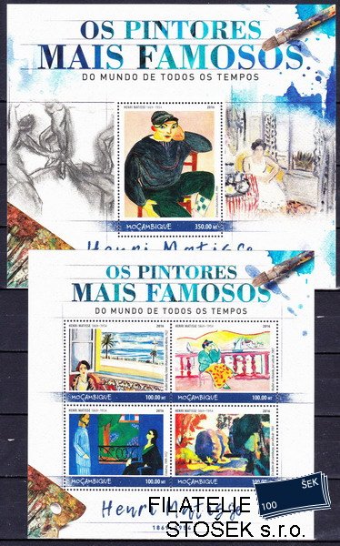 Mocambique známky Mi 9029-32+Bl.1246 Henri Matisse