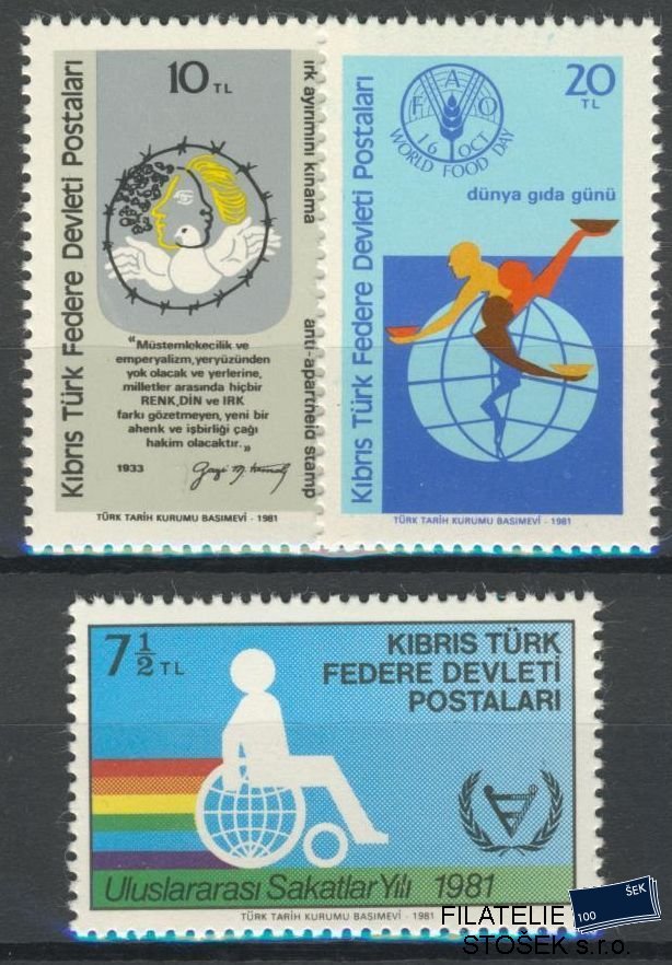 Turecký Kypr známky Mi 105-107
