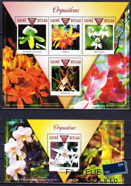 Guinea Bissau známky Mi 7819-22+Bl.1362 Orchideje