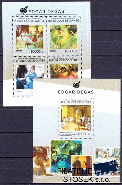 Guinea známky Mi 10737-40+Bl.2443 Edgar Degas