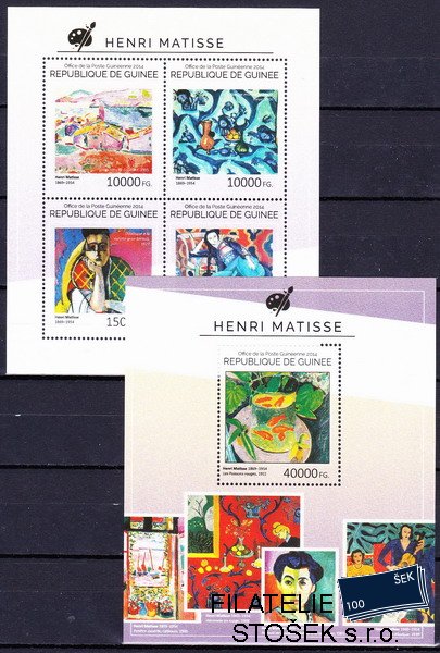 Guinea známky Mi 10767-70+Bl.2449 Henri Matisse