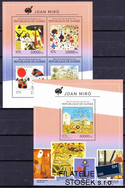 Guinea známky Mi 10777-80+Bl.2451 Joan Miró