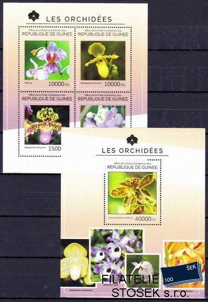 Guinea známky Mi 10667-70+Bl.2429 Orchideje