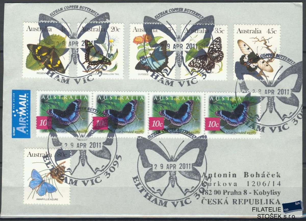 Austrálie známky Mi 842+845+2308 Motýli