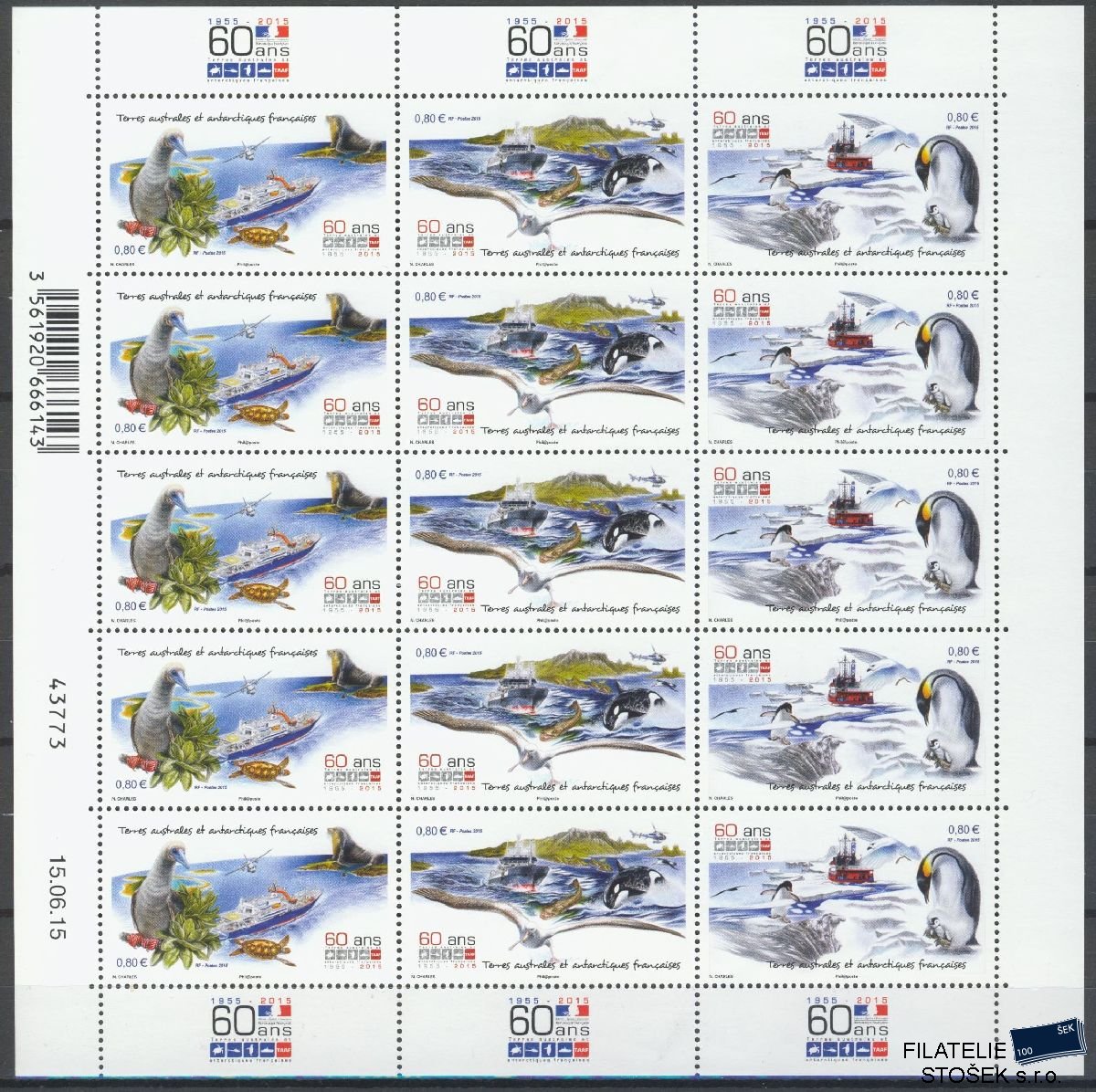 Francouzská Antarktida známky Mi 891-93 KL