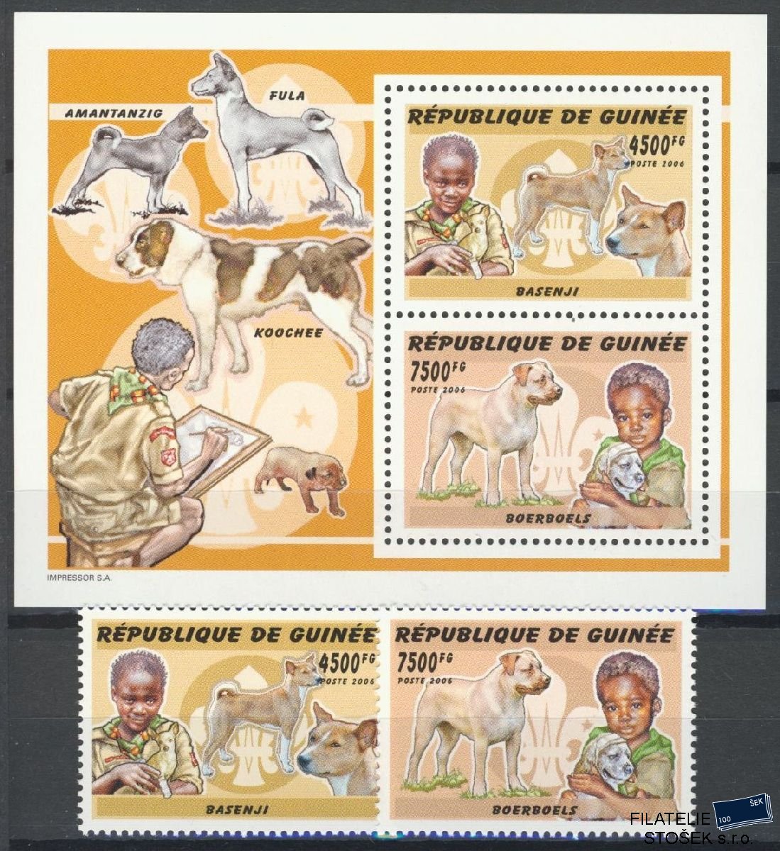 Guinée známky Mi 4243-44 + Bl 956
