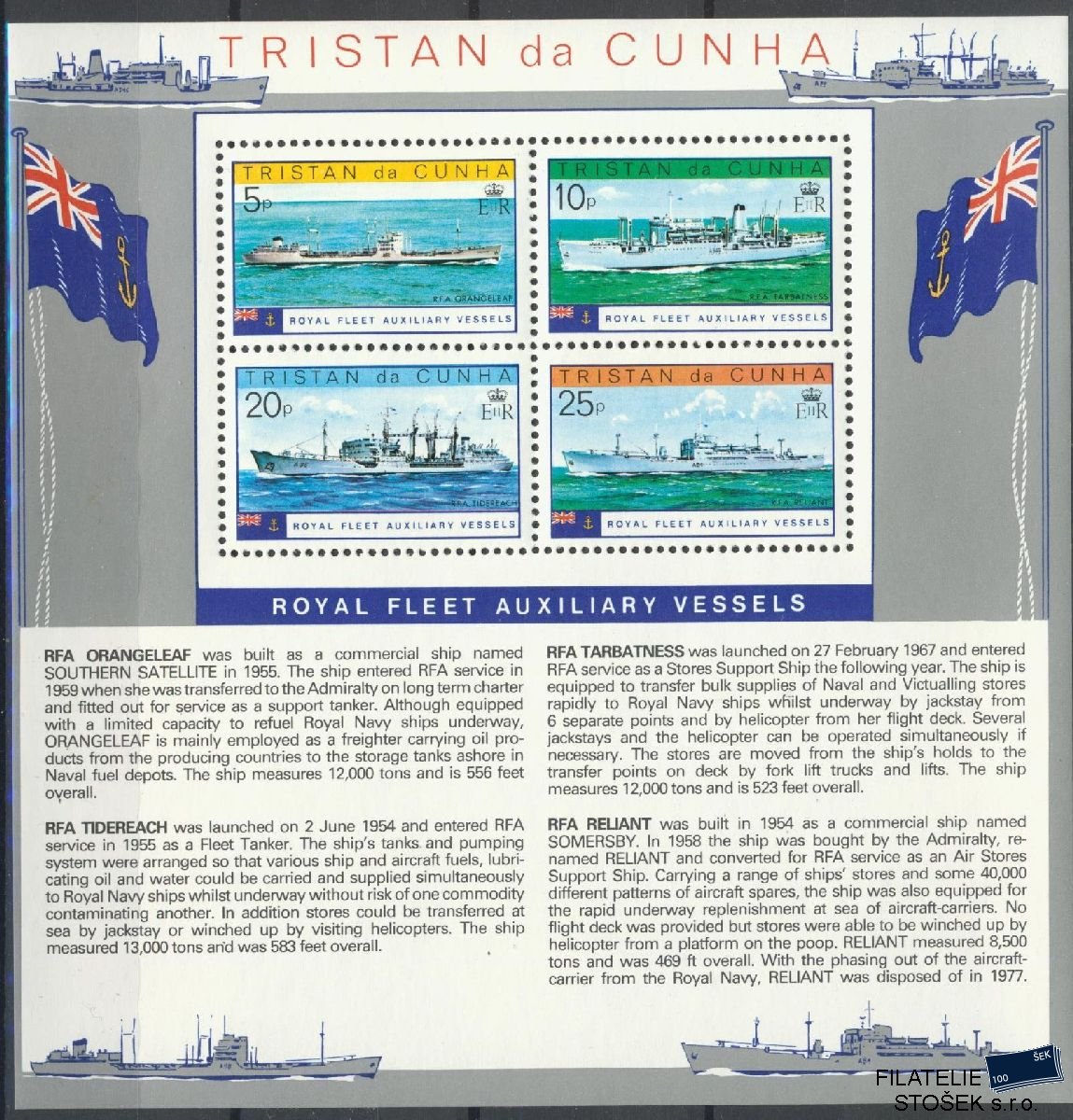 Tristan da Cunha známky Mi Blok 8