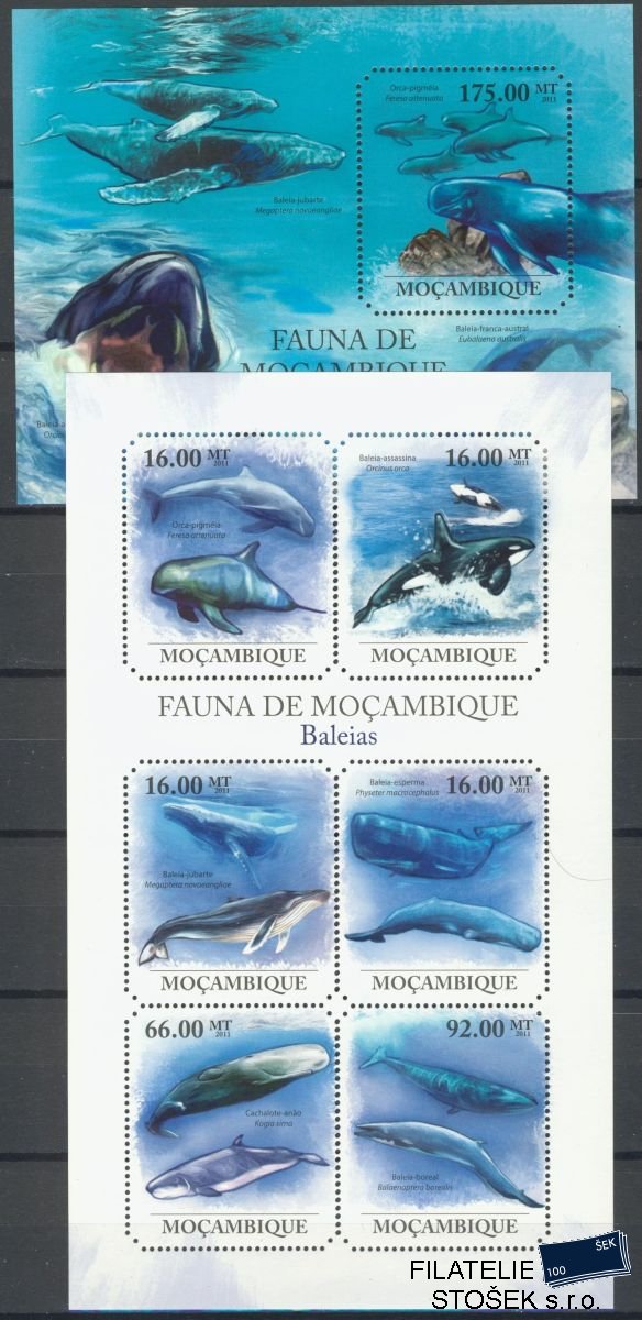 Mocambique známky Mi 5008-13+Bl.518  Polární fauna