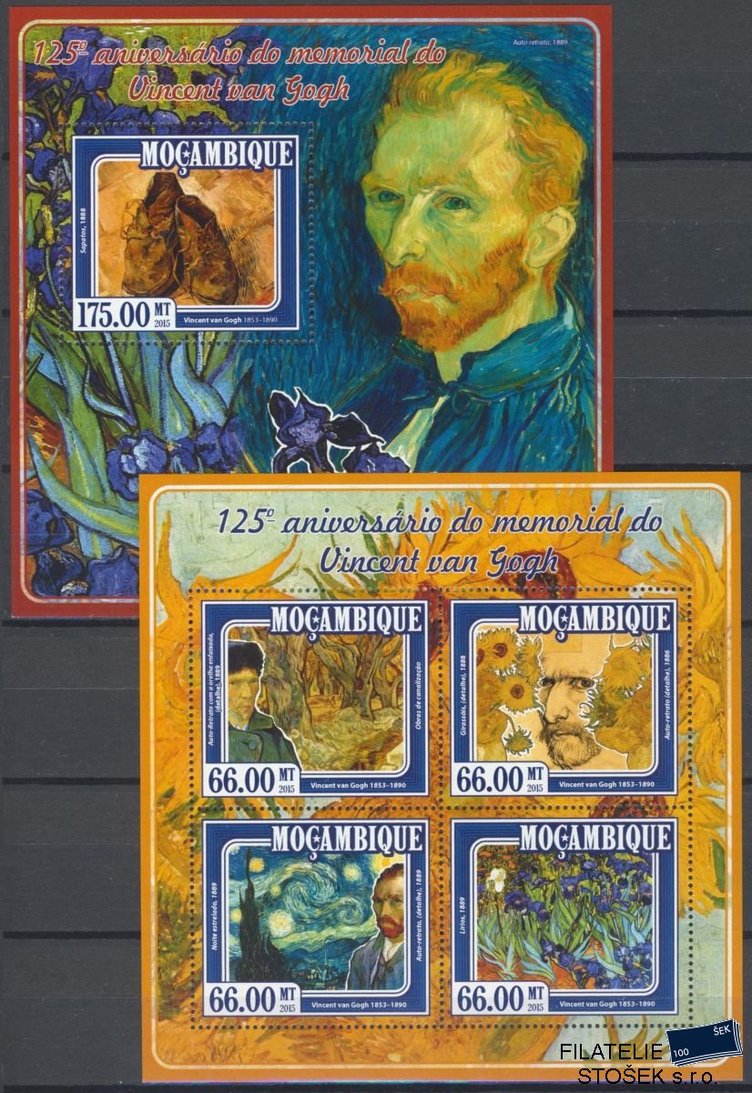 Mocambique známky Mi 7755-8+Bl.991 Vincent van Gogh