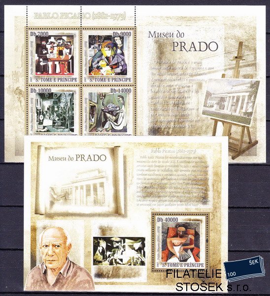 St.Thomas známky Mi 3154-7+Bl.615 Pablo Picasso