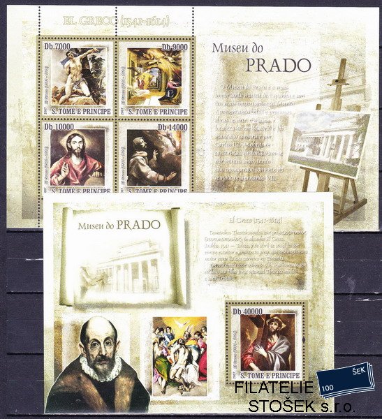 St.Thomas známky Mi 3138-41+Bl.611 El Greco