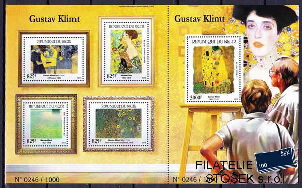 Niger známky Mi 3717-21 Gustav Klimt