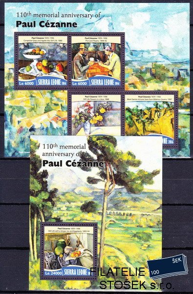 Sierra Leone známky Mi 7438-41 - Bl.1020 Paul Cézanne
