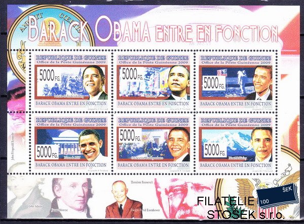 Guinea známky Mi 6034-9 prezidenti USA Barack Obama
