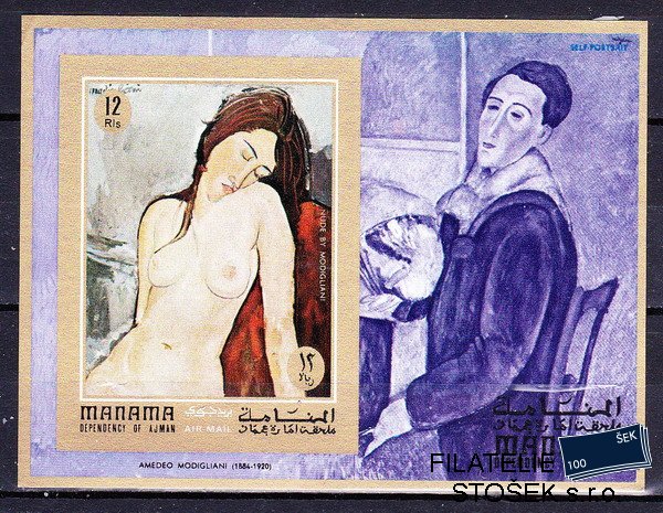Manama známky Mi 0431 - Bl.99 B Amadeo Modigliani