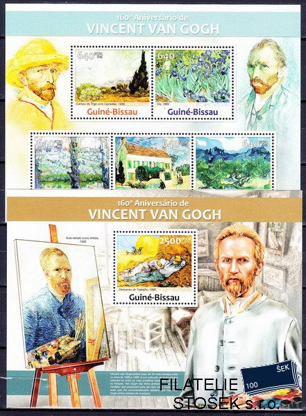 Guinea Bissau známky Mi 6602-6+Bl.1156 Vincent van Gogh