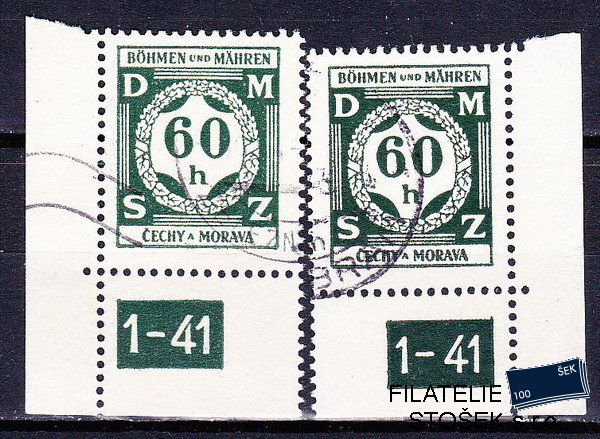 Protektorát známky SL 4 Rohové známky Dč 1-41