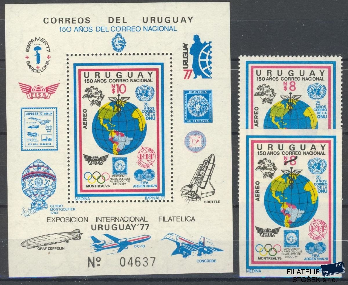 Uruguay známky Mi 1465 + Bl 35 A+B