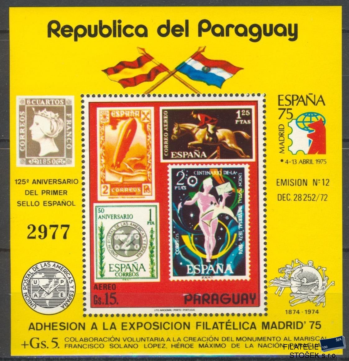 Paraguay známky Mi Blok 245